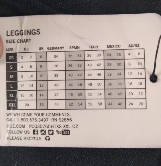 Women's Hue Ponte Black Leggings with Faux Leather Pipping - Sz M - Picture 6 of 8